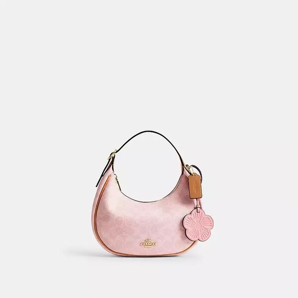 Coach Pink Shoulder Bag with Floral Charm - Picture 2 of 2